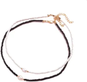 Chargances 3pcs Beaded Choker Necklace Bohemian Layered Blue Seed Bead Necklaces Glass Purple Beaded Choker Summer Beach Jewelry for Women (3)