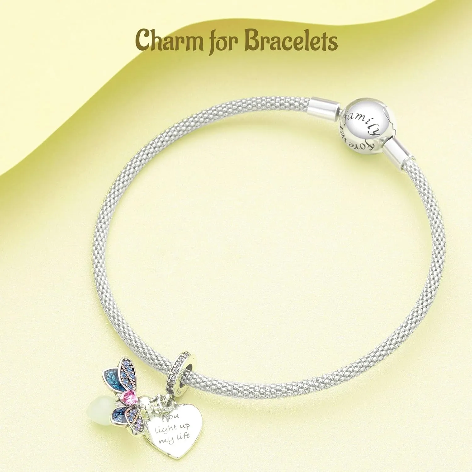 Charms Beads 925 Sterling Silver Love Mom Animal Dangle Pendant with 5A Cubic fits for Charms Bracelets for Woman Mother's Day Christmas Halloween Birthday Gift