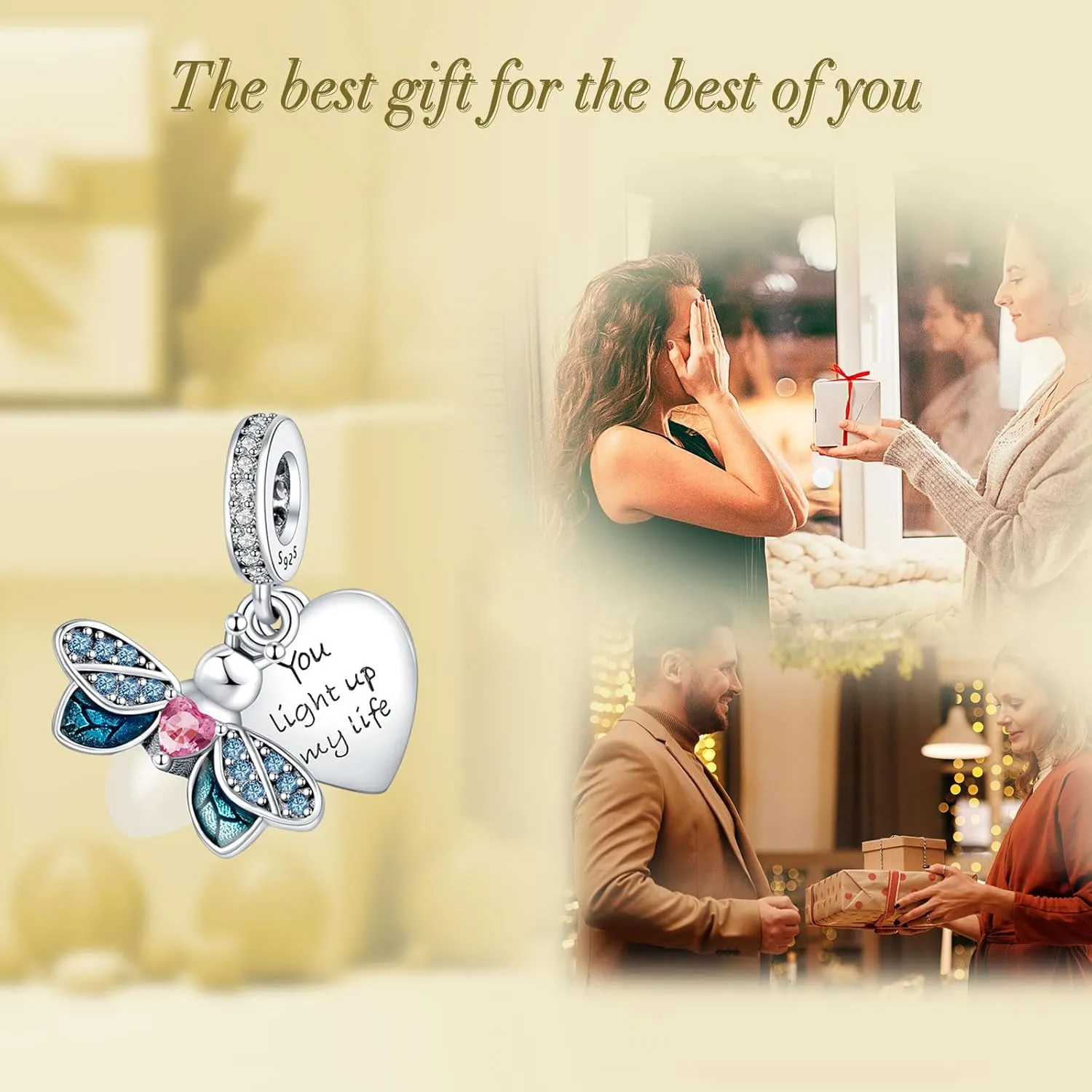 Charms Beads 925 Sterling Silver Love Mom Animal Dangle Pendant with 5A Cubic fits for Charms Bracelets for Woman Mother's Day Christmas Halloween Birthday Gift