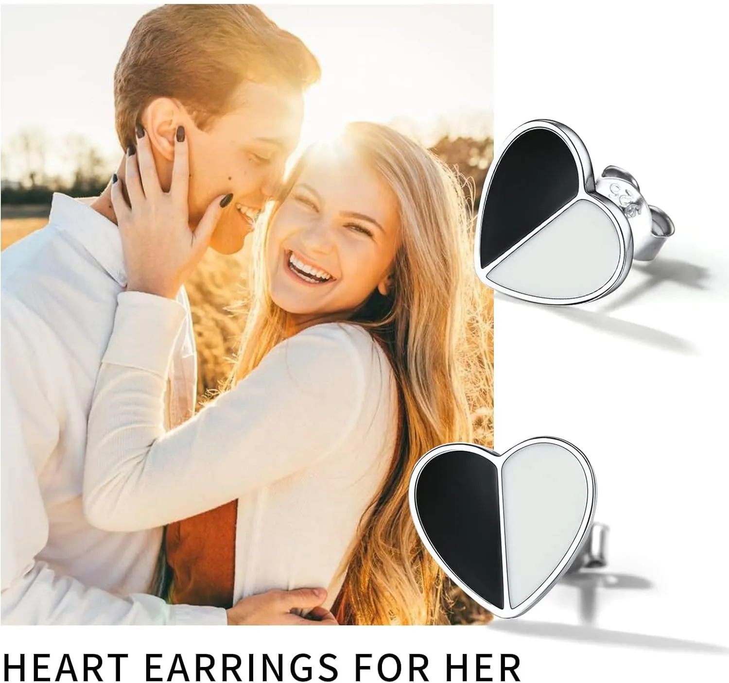 ChicSilver Simple Small Black Stud Earrings 925 Sterling Silver Earrings Hypoallergenic Black Earrings for Women Sensitive Ears