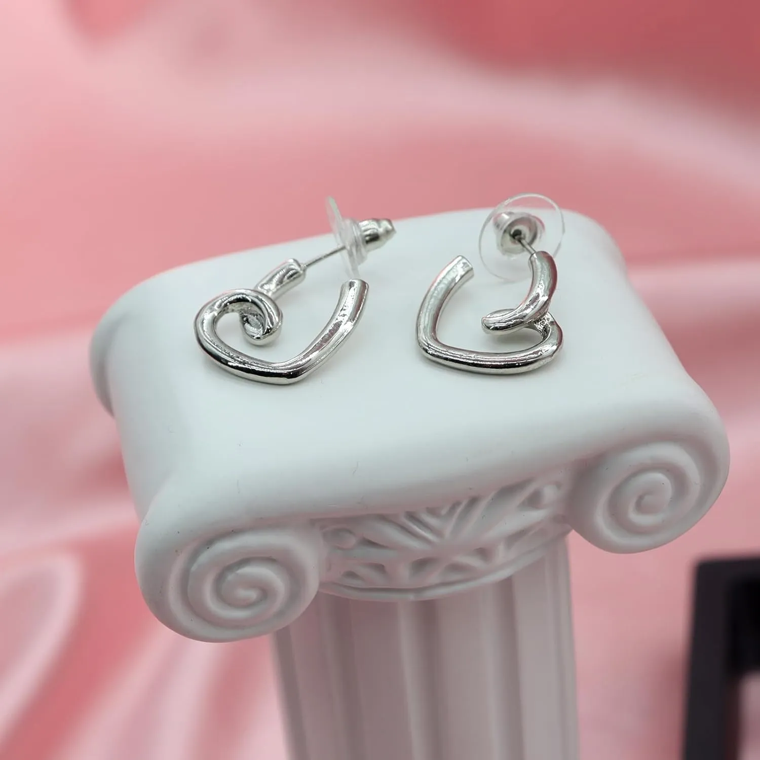 Chunky Gold Hoop Earrings for Women, Trendy 14K Gold Plated Gold/Silver Statement Earring Thick Open Double Hoop Earrings Lightweight Hypoallergenic Earrings Gold Jewelry