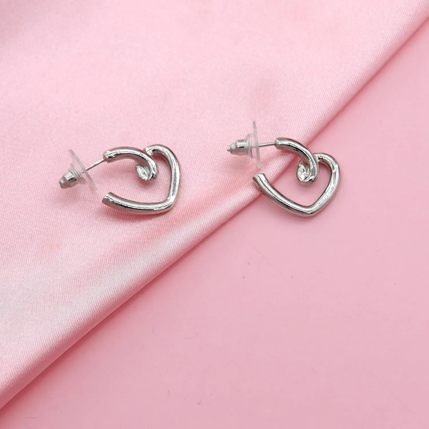 Chunky Gold Hoop Earrings for Women, Trendy 14K Gold Plated Gold/Silver Statement Earring Thick Open Double Hoop Earrings Lightweight Hypoallergenic Earrings Gold Jewelry