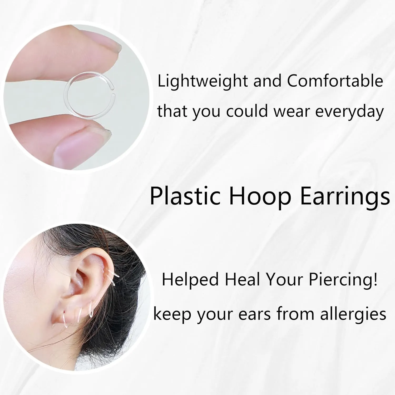 Clear Septum Retainer 16G Plastic Septum Ring Retainer Plastic Hoop Earrings Clear Septum Piercing Retainer Horseshoe Piercing Jewelry