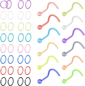 Clear Septum Retainer 16G Plastic Septum Ring Retainer Plastic Hoop Earrings Clear Septum Piercing Retainer Horseshoe Piercing Jewelry