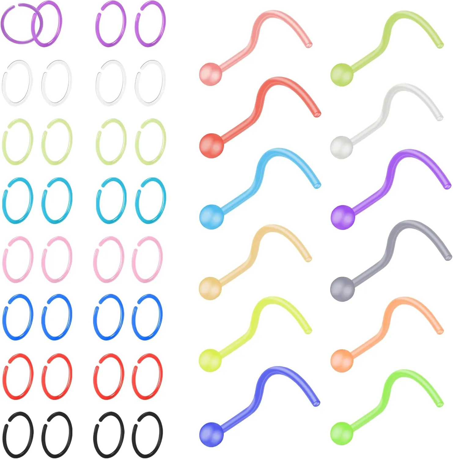Clear Septum Retainer 16G Plastic Septum Ring Retainer Plastic Hoop Earrings Clear Septum Piercing Retainer Horseshoe Piercing Jewelry