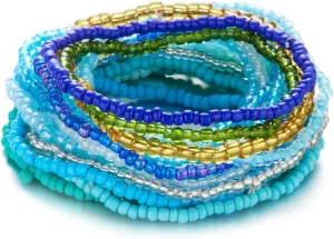 Colorful Beaded Bracelet for Women Boho Handmade Friendship Bracelets Stretchy Elastic Adjustable Jewelry Bohemian Stackable Beaded Charm Bracelets Summer Beach Party Accessories