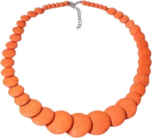 Colorful Bohemian Round Chip Choker Necklace Vintage Adjustable Sweater Chunky Necklaces Ethnic Geometric Bib Necklace for Women Men Wedding Vacation Jewelry Gifts