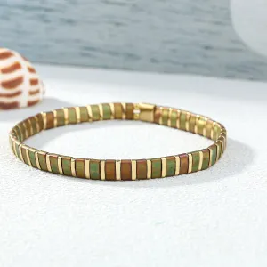 CQUAN CHI Women Strand Tila Beads Bracelet Color Handmad Casual Wearing Friendship Bracelets