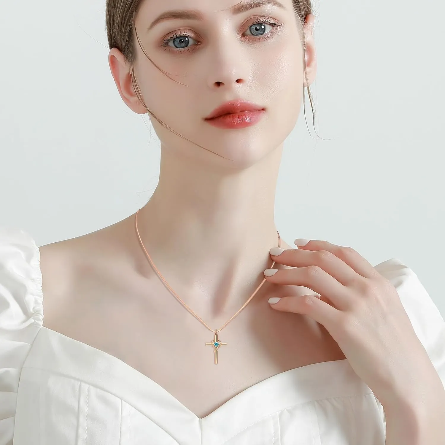 Cremation Jewelry for Ashes Pendant - Cross Necklace for Women Men Birthstone Necklaces for Teen Girls Gifts for Valentine's Day Birthday or Anniversary