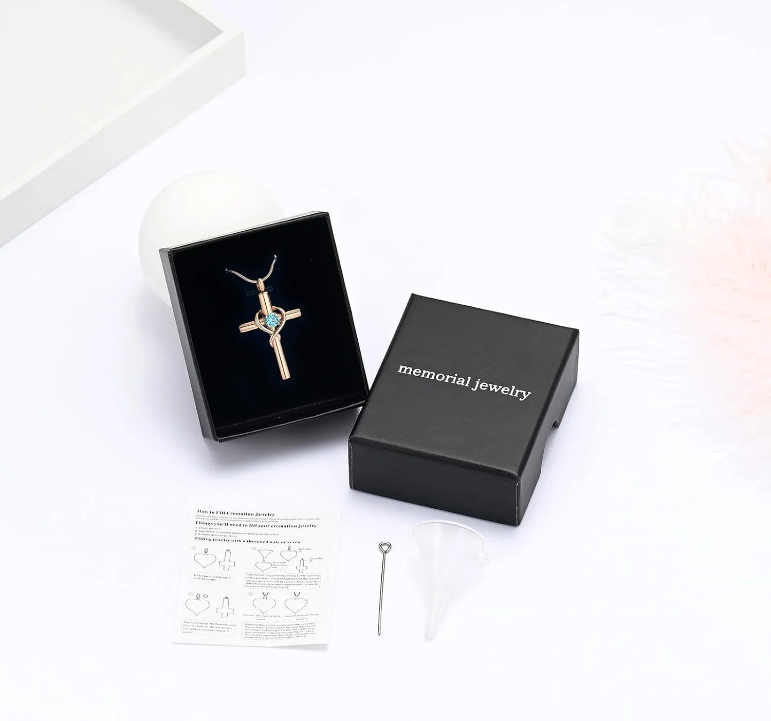Cremation Jewelry for Ashes Pendant - Cross Necklace for Women Men Birthstone Necklaces for Teen Girls Gifts for Valentine's Day Birthday or Anniversary