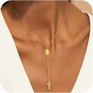 Cross Necklace for Women Cross Pendant Necklace Dainty Layered Chain Necklace Simple Cute Necklaces for Women Trendy Jewelry Gifts for Women