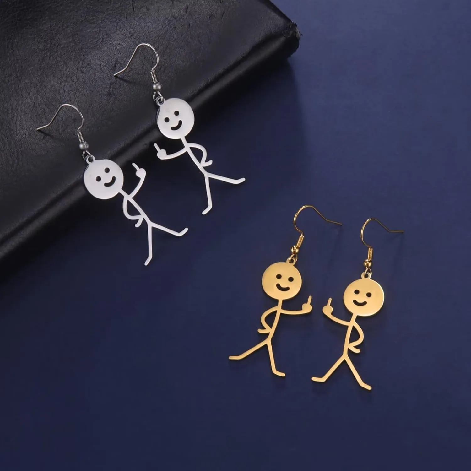 Cute Doodle Dangle Drop Earrings Popular Hand Gesture Earrings Statement Jewelry Suitable for Women