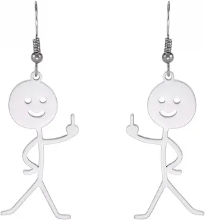 Cute Doodle Dangle Drop Earrings Popular Hand Gesture Earrings Statement Jewelry Suitable for Women