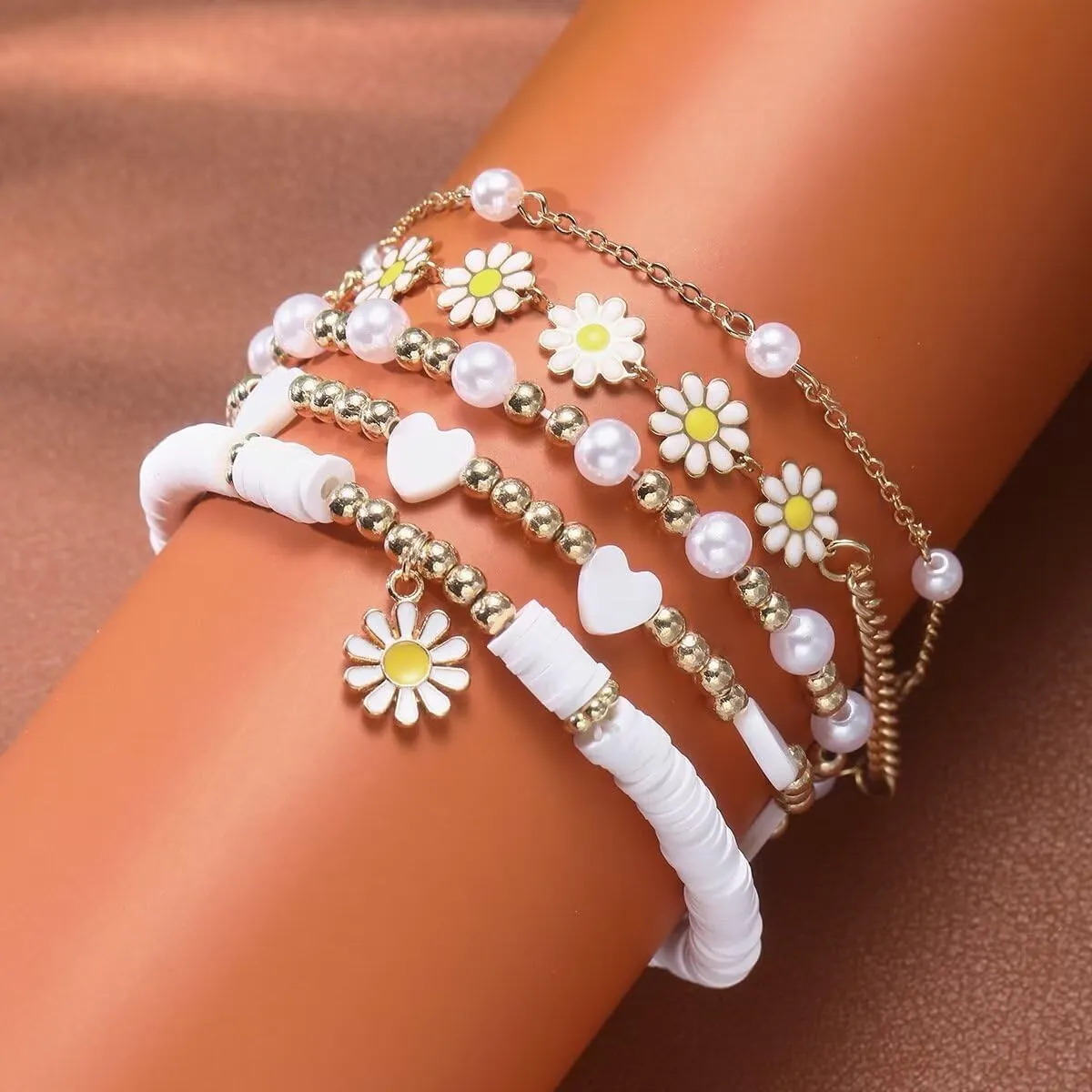 Cute Sunflower String Bracelet Set Adjustable Braided Rope Bracelets Boho Friendship Jewelry Gifts for Women