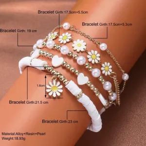 Cute Sunflower String Bracelet Set Adjustable Braided Rope Bracelets Boho Friendship Jewelry Gifts for Women