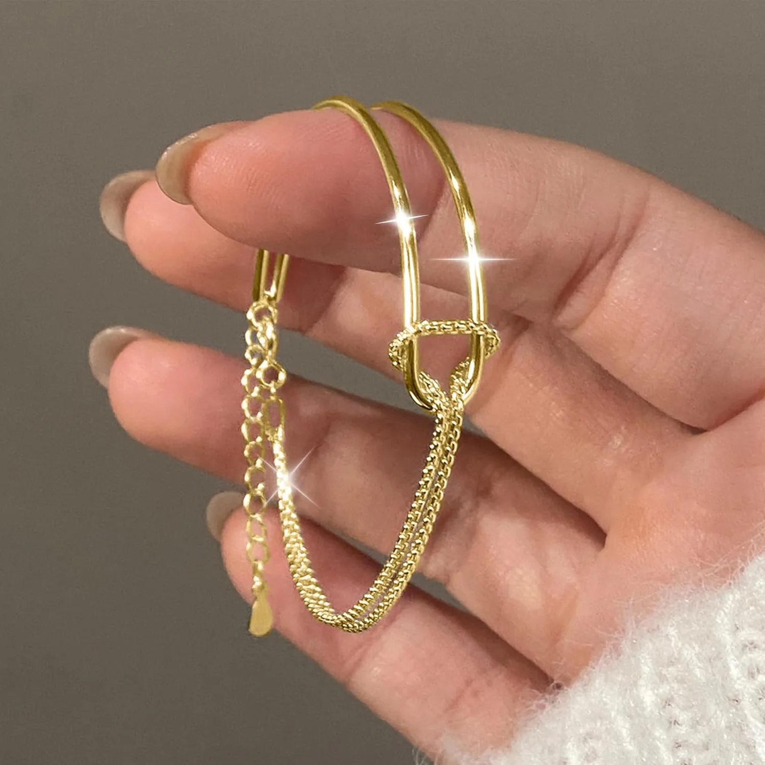 Dainty 925 Sterling Silver Knot Bracelet to Daughter Mom 14K Gold Plated Couples Matching Forever Infinity Bracelets Snake Chain Bracelet Love Knot Friendship Best Friend Wedding Jewelry