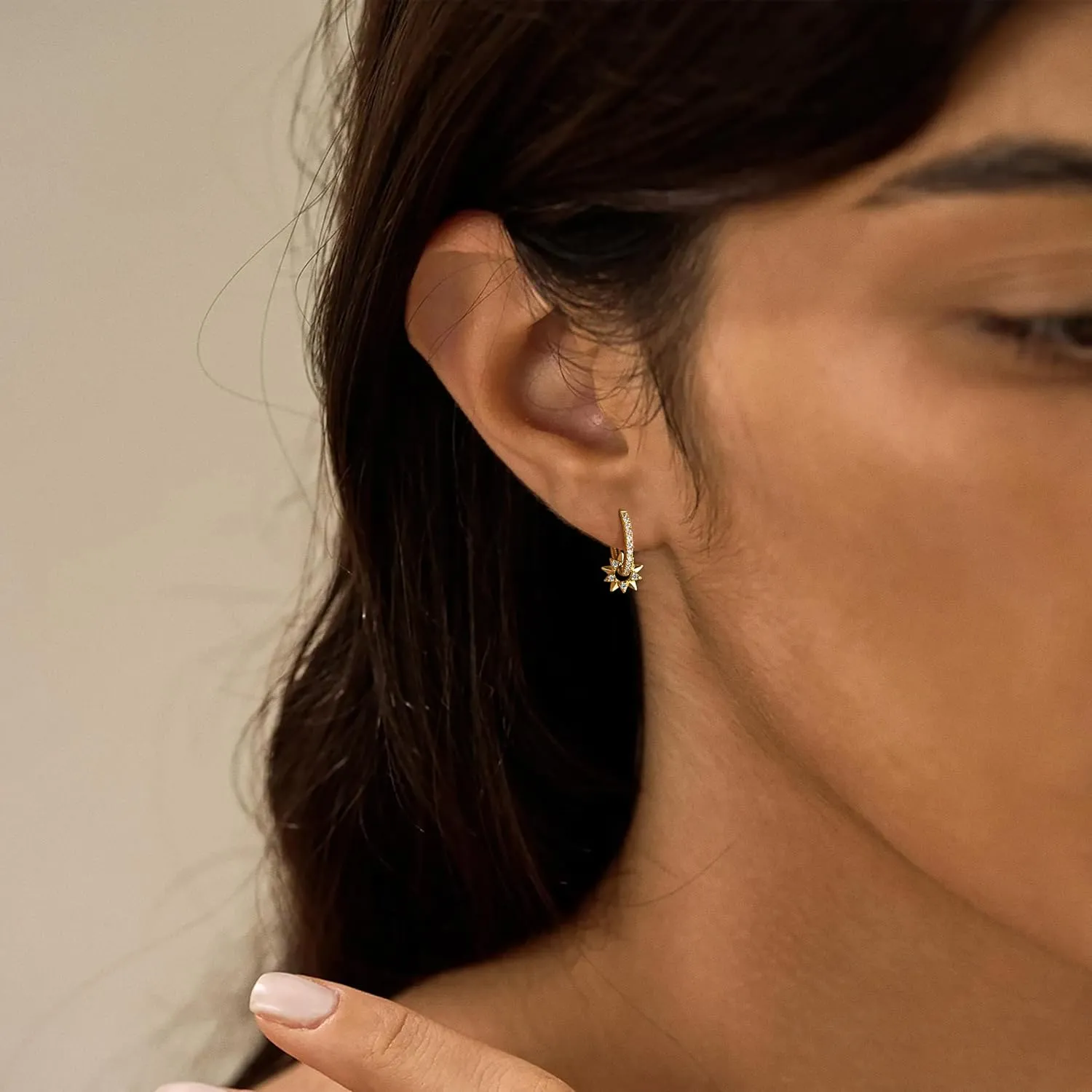 Dainty Small Dangle Earrings - 14K Gold Plated Minimalism Huggie & Trendy Drop Earrings for Gift