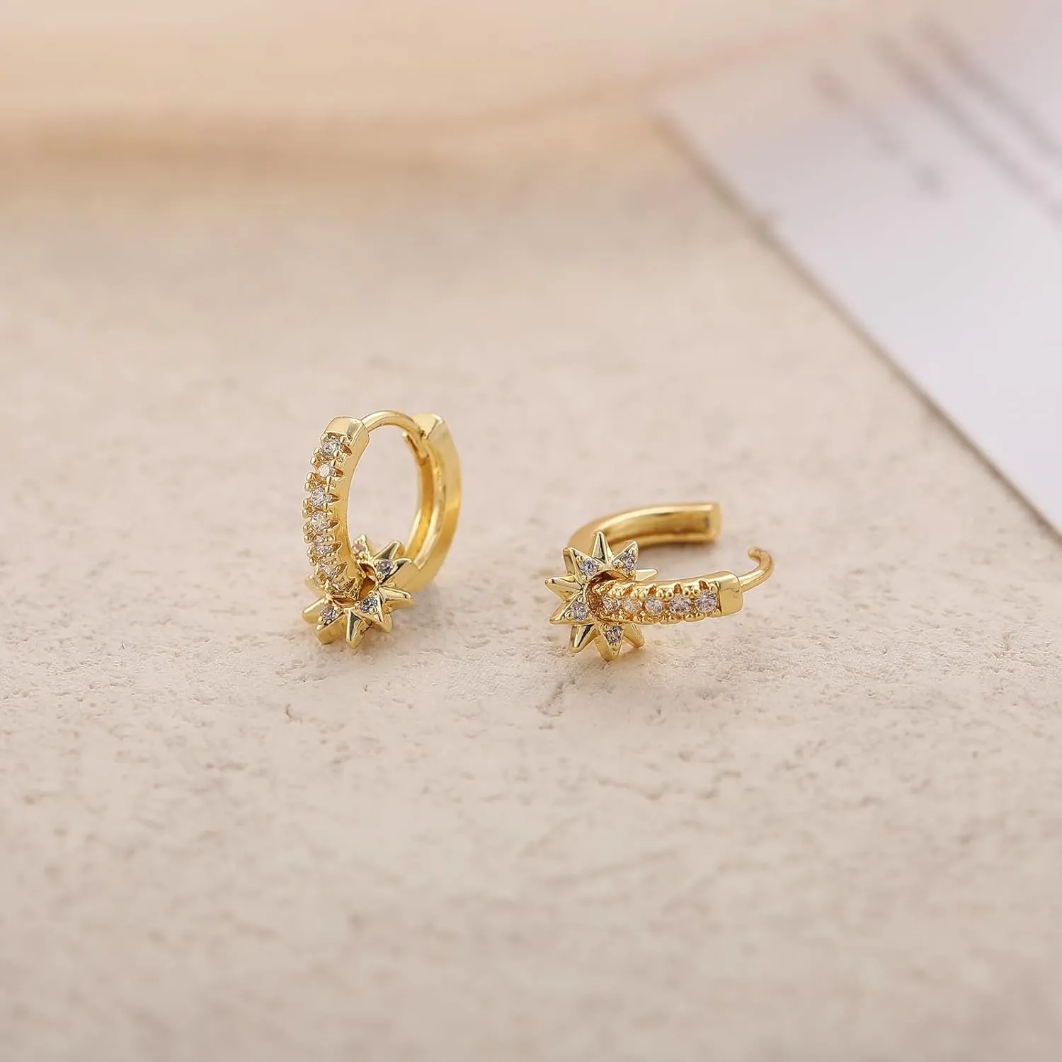 Dainty Small Dangle Earrings - 14K Gold Plated Minimalism Huggie & Trendy Drop Earrings for Gift