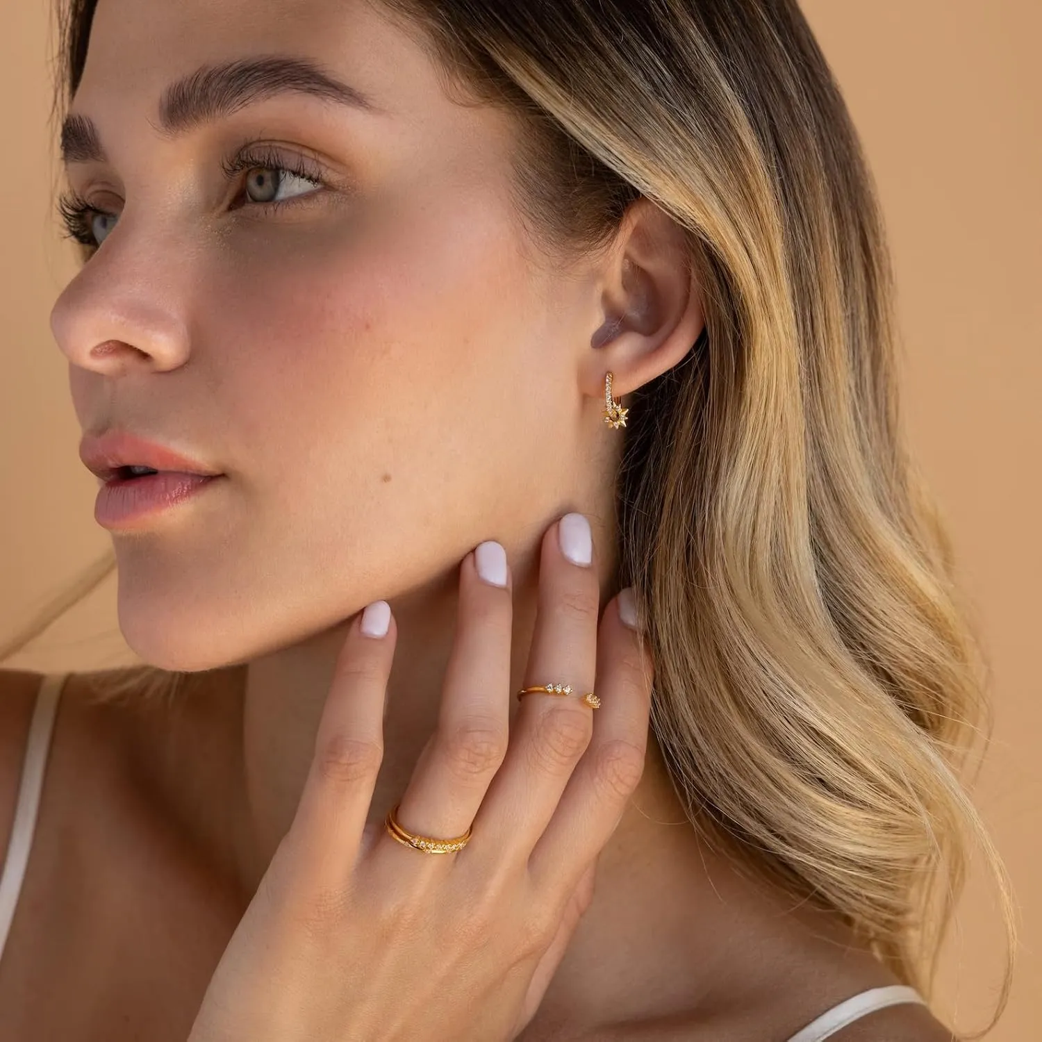 Dainty Small Dangle Earrings - 14K Gold Plated Minimalism Huggie & Trendy Drop Earrings for Gift