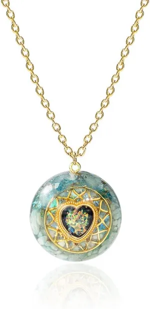 Day Day Up Orgone Pendant Heart Energy Necklace - Healing Crystal Necklaces For Women With Reiki Quartz Gemstones - Fashion Jewelry