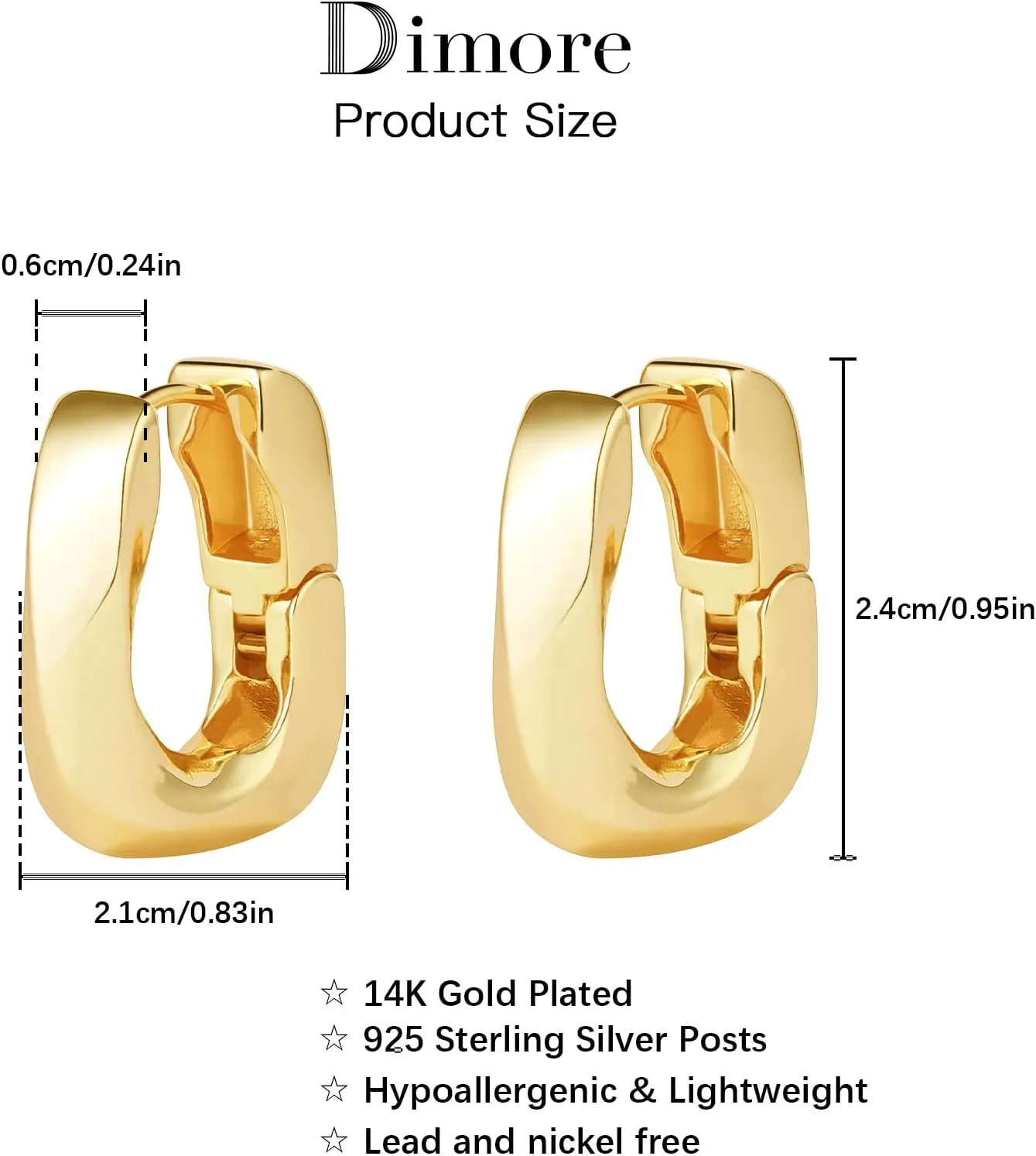 Dimore14K Gold Plated Cross Hoop Earrings with Small CZ Huggie Hoops Dangling, Trendy Gold Cross Earrings for Women Girls, Gold Cross Earrings for Men