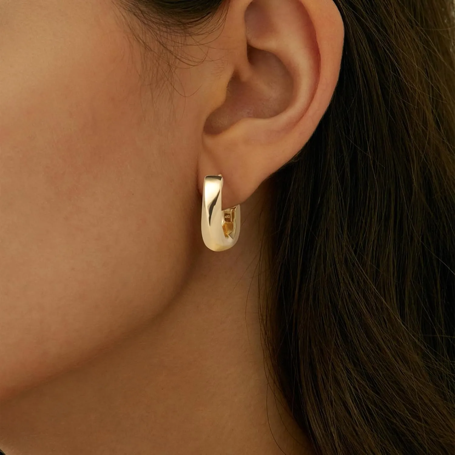 Dimore14K Gold Plated Cross Hoop Earrings with Small CZ Huggie Hoops Dangling, Trendy Gold Cross Earrings for Women Girls, Gold Cross Earrings for Men