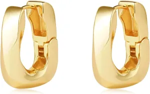 Dimore14K Gold Plated Cross Hoop Earrings with Small CZ Huggie Hoops Dangling, Trendy Gold Cross Earrings for Women Girls, Gold Cross Earrings for Men