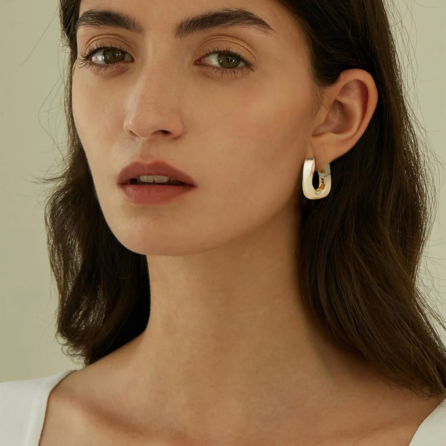 Dimore14K Gold Plated Cross Hoop Earrings with Small CZ Huggie Hoops Dangling, Trendy Gold Cross Earrings for Women Girls, Gold Cross Earrings for Men