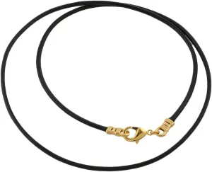 DragonWeave Gold Plated 1.8mm Fine Black Leather Cord Necklace