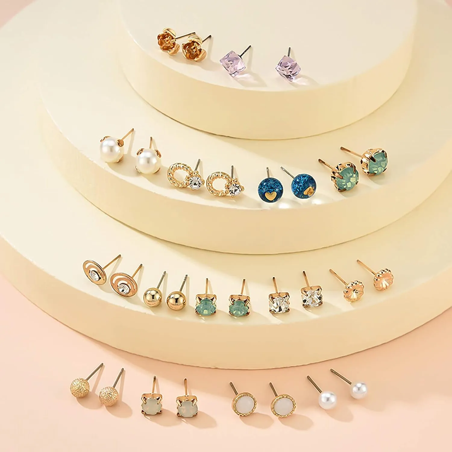 Earring Hoop Stud Drop & Dangle, 30 Pairs/Set Women Round/Heart/Butterfly/Letter Geometry Ear Studs Jewelry Gift for Women Teen Girls Birthday Christmas Friends Gift