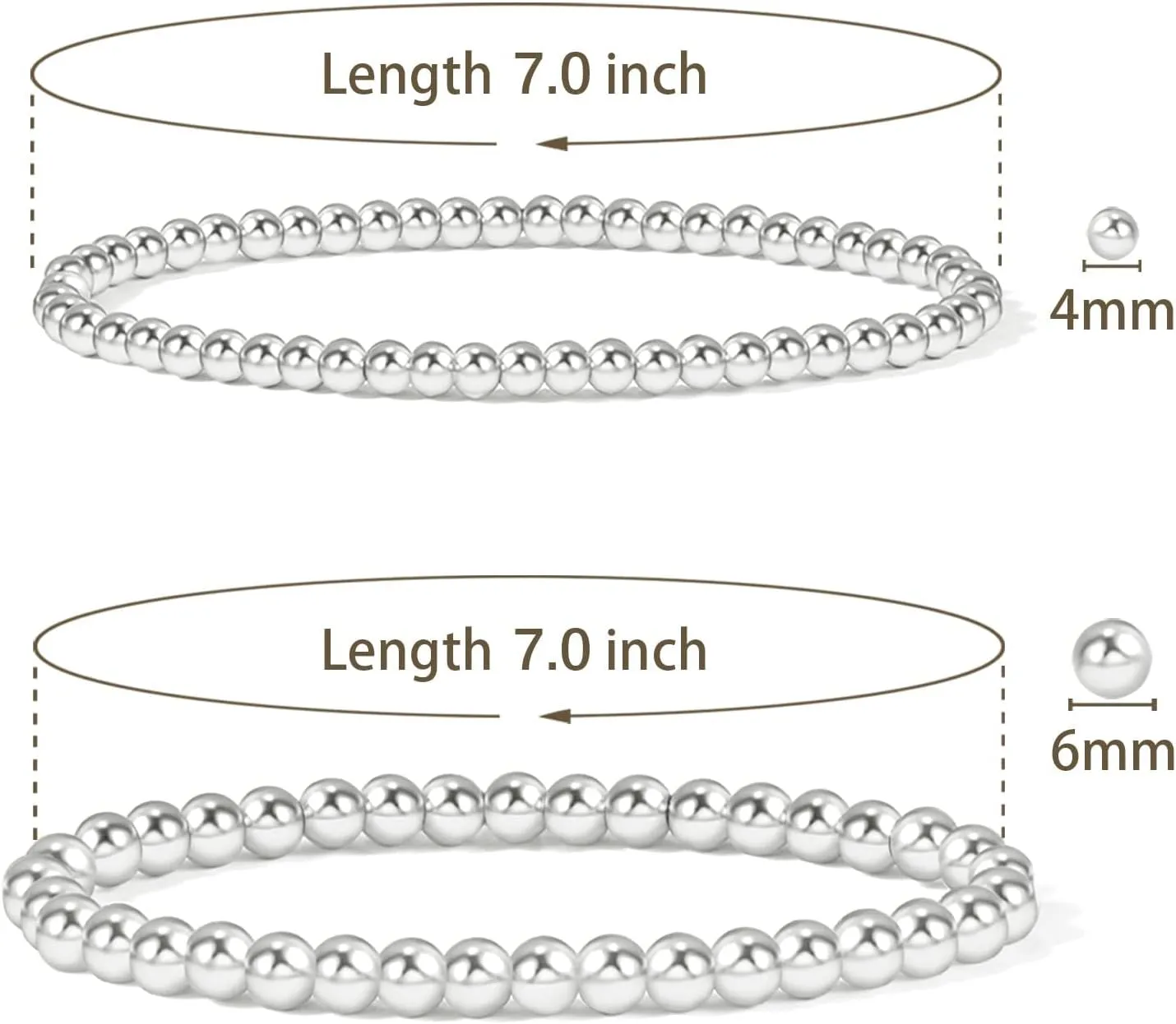 Elegance 11 designs 14K Gold Plated Bead Ball Bracelet Stretchable Elastic Gold Beaded Bracelets for Women