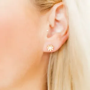 Elsie Flower Screwback Stud Earrings