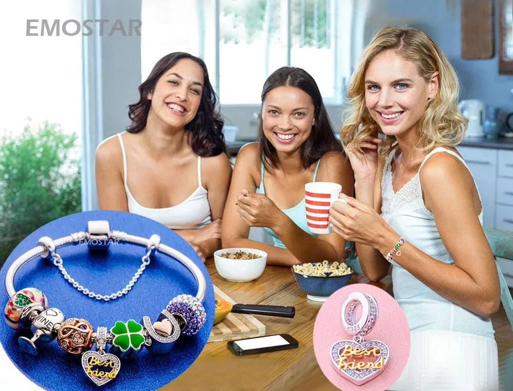EMOSTAR Mothers Day Series Charms, 925 Sterling Silver Mother Daughter Sister, Tree Man, Family Tree of Love, Best Friend, Mom Heart Beads, Gifts for Family/European Women Bracelet