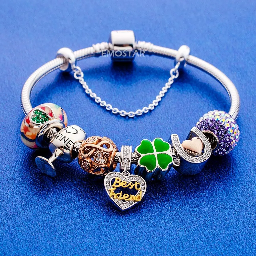 EMOSTAR Mothers Day Series Charms, 925 Sterling Silver Mother Daughter Sister, Tree Man, Family Tree of Love, Best Friend, Mom Heart Beads, Gifts for Family/European Women Bracelet
