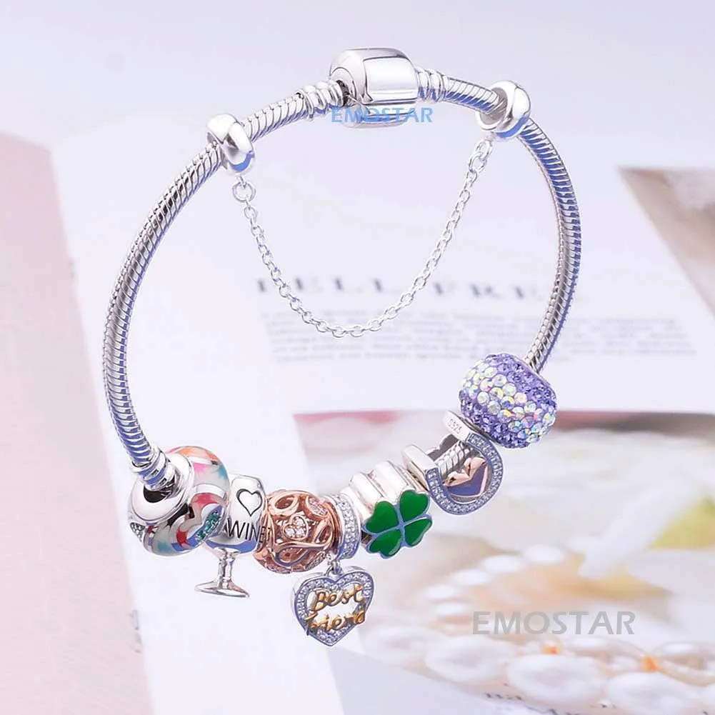 EMOSTAR Mothers Day Series Charms, 925 Sterling Silver Mother Daughter Sister, Tree Man, Family Tree of Love, Best Friend, Mom Heart Beads, Gifts for Family/European Women Bracelet