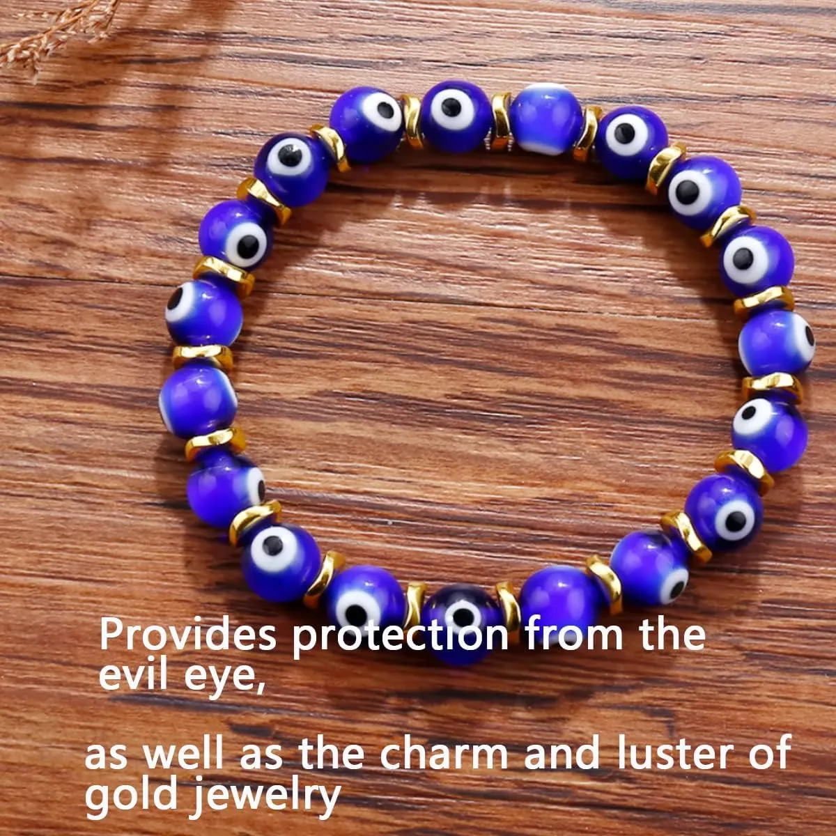 Evil Eye Bracelets for Women Protect 8mm ojo Glass Beaded Protection Stretch Braclet Jewelry