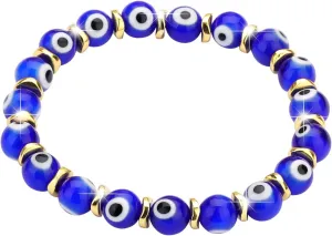 Evil Eye Bracelets for Women Protect 8mm ojo Glass Beaded Protection Stretch Braclet Jewelry