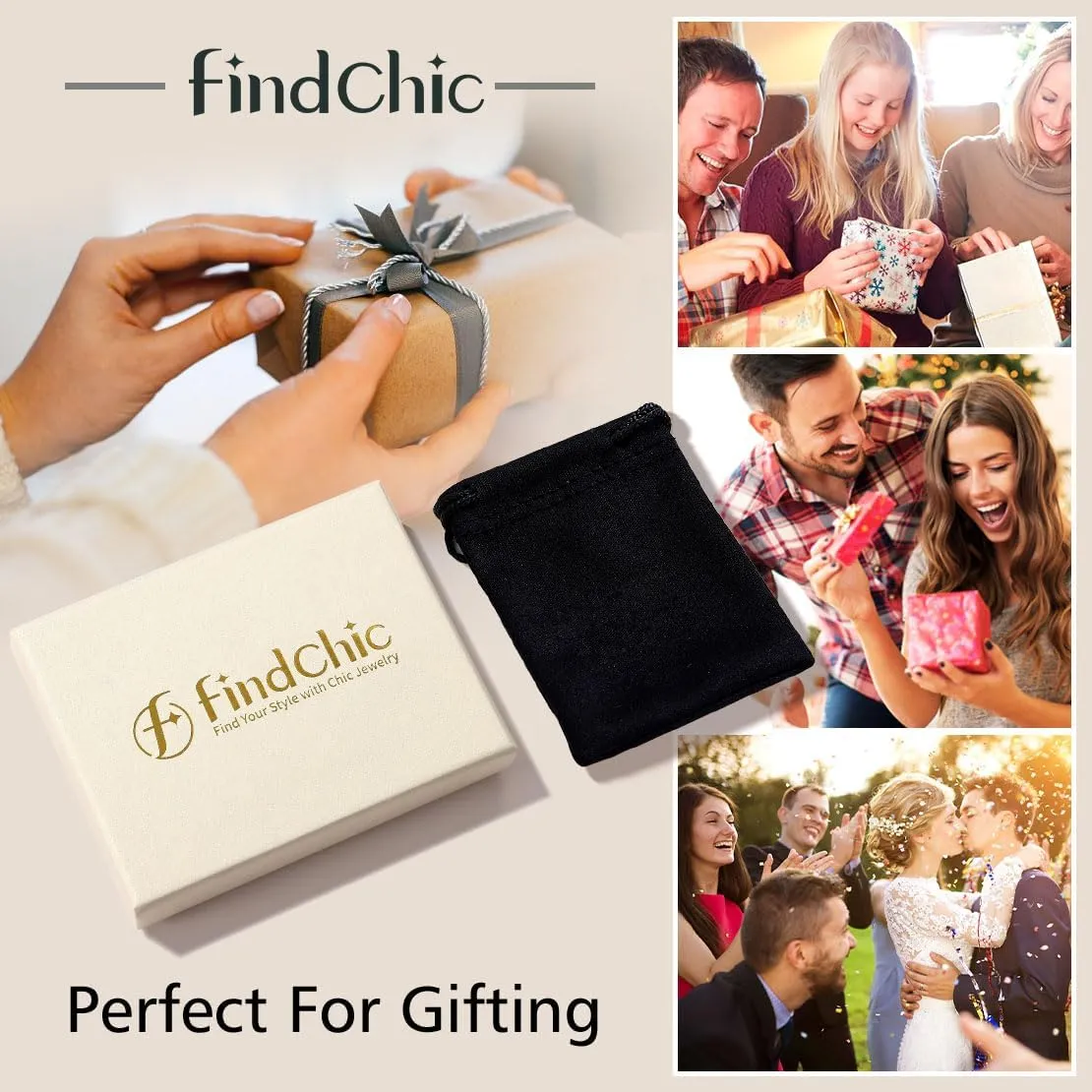 FindChic Personalized 1/2/3/4 Wedding Boutonniere Photo Charms Bouquet Pins Stainless Steel/18K Gold Plated Memorial Customized Heart/Round/Oval Picture Frames Brooch Decoration Accessories   Gift Box