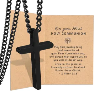 First Communion Necklace Gifts for Man Catholic, First Holy Communion Necklaces 1st Communion Favors Faith Necklace Religious Christening Decorations Gift for Him