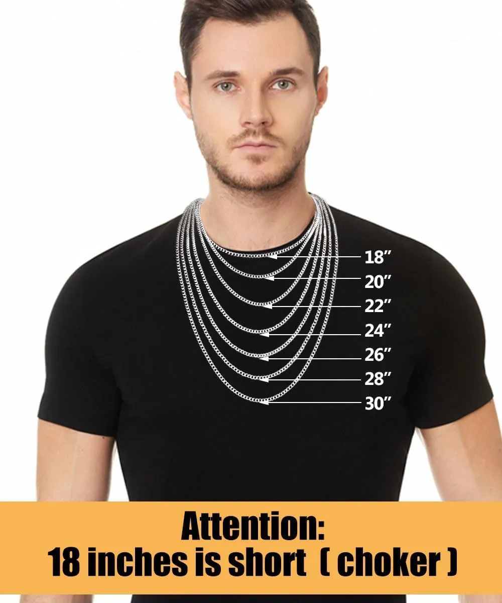Fiusem Cross Necklace for Men and Women, Gold Plated Mens Cross Necklaces with 3.5mm Cuban Chain, Stainless Steel Pendant Chain 16-24 Inches