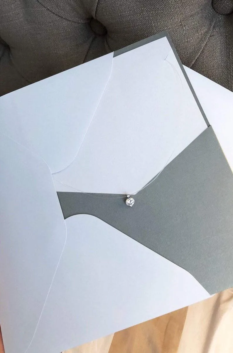 Floating Crystal Pendant Bead, Solitaire Dot Necklace, Bridal Necklace Invisible Cord, Translucent Bridal Necklaces, Wedding Minimalist, Fishing line necklace, dainty necklace