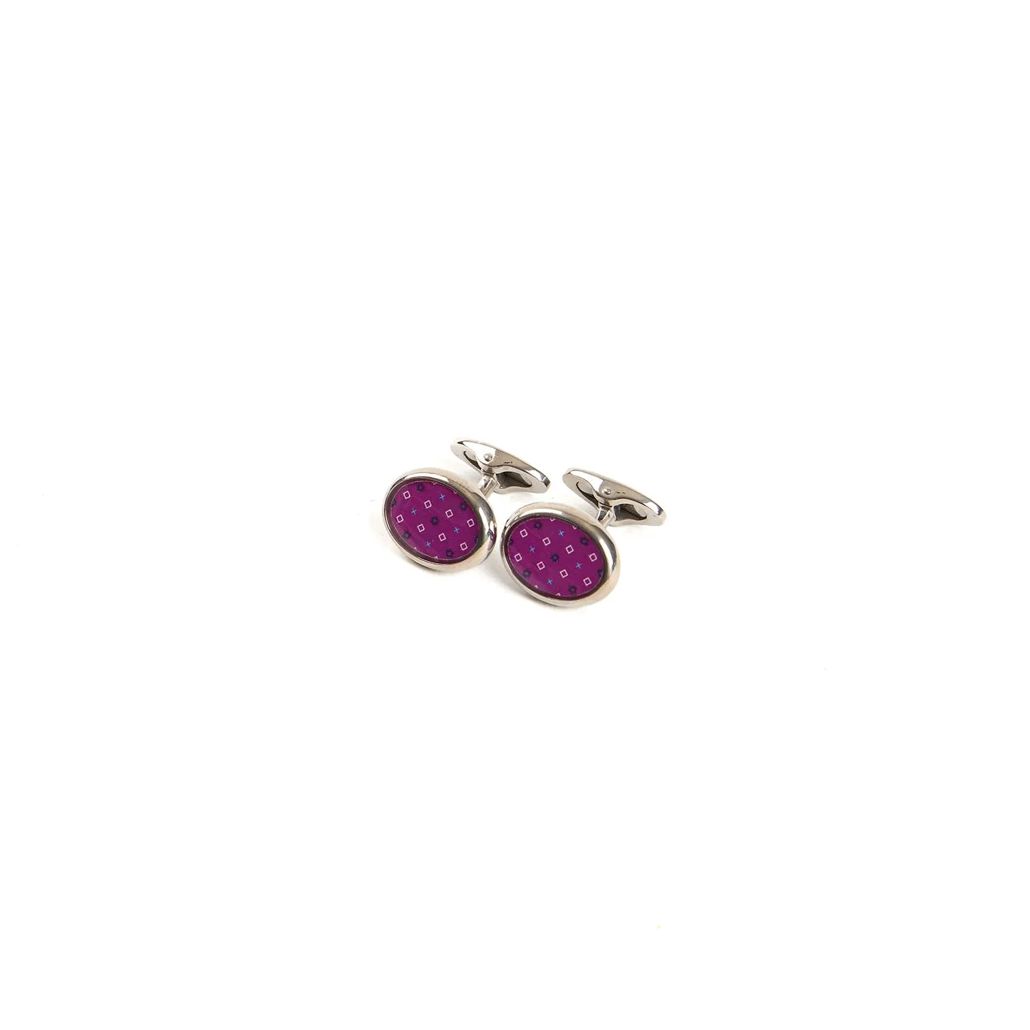 FUCSIA SILVER CUFFLINKS