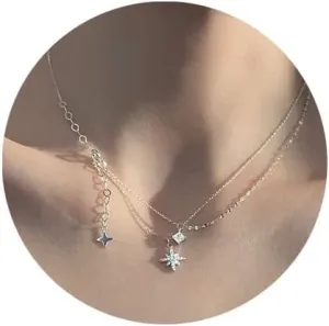FUTIMELY Layered Star Choker Necklace Star Pendant Necklace Multi Layered Dainty Star Necklace Chain Jewelry Gift for Women