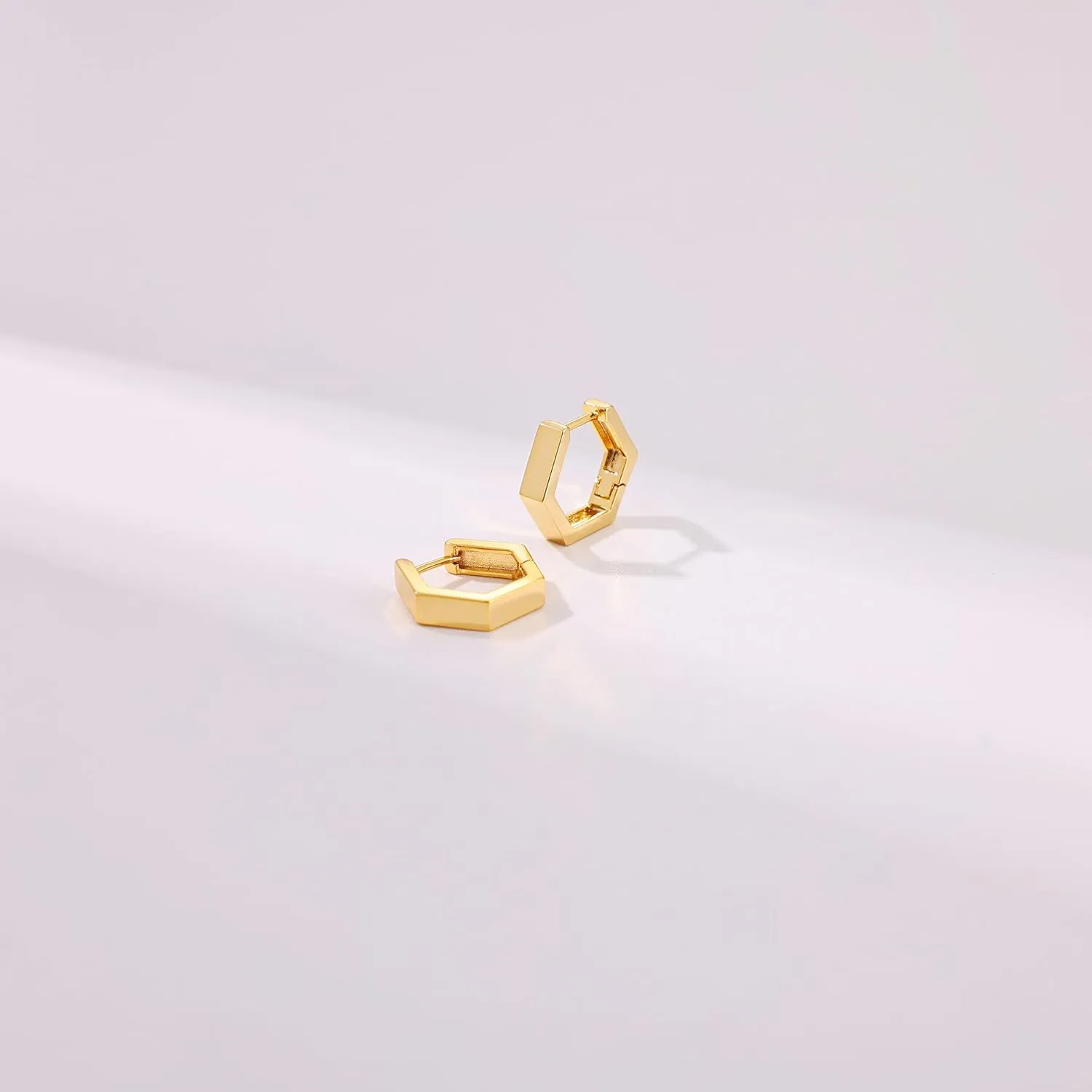 Gacimy Gold Huggie Hoop Earrings for Women 14k Gold Plated, Small Hoop Earrings for Women, 1/2 Inch Yellow Color Earrings for Women