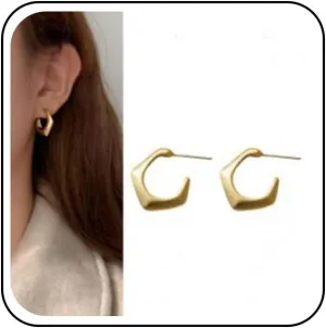 Geometry Hoop Earrings Gold Polygon Studs Earrings Chic Minimalist Hoop Earrings Jewelry for Women
