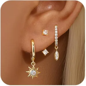 GEORGE  SMITH Sterling Silver Earrings for Women, Silver Crawler Hoop Earrings Set for Multiple Piercing, Small Hoop Earrings Set for Women Trendy Jewelry Gift