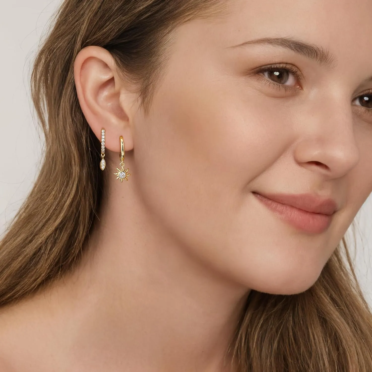 GEORGE  SMITH Sterling Silver Earrings for Women, Silver Crawler Hoop Earrings Set for Multiple Piercing, Small Hoop Earrings Set for Women Trendy Jewelry Gift