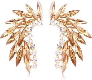 Glitter Rhinestone Butterfly Ear Cuff for Women Butterfly Tassel Style Zircon Earrings No Piercing Clip Earrings