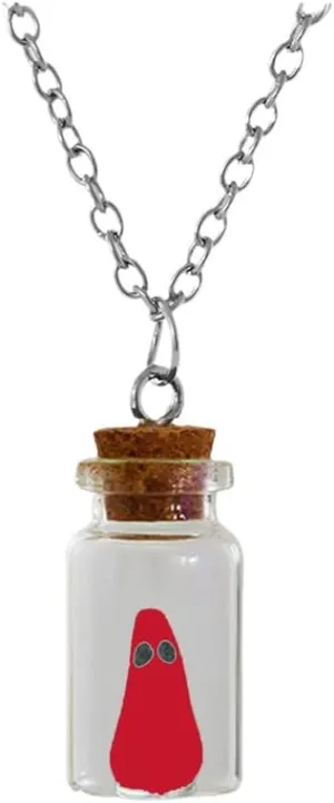 Glow Ghost Necklace For Women, Cute Funny Ghost In A Bottle Pendant Necklaces Halloween Diy Adopt A Ghost Idea Novelty Gift Jewelry