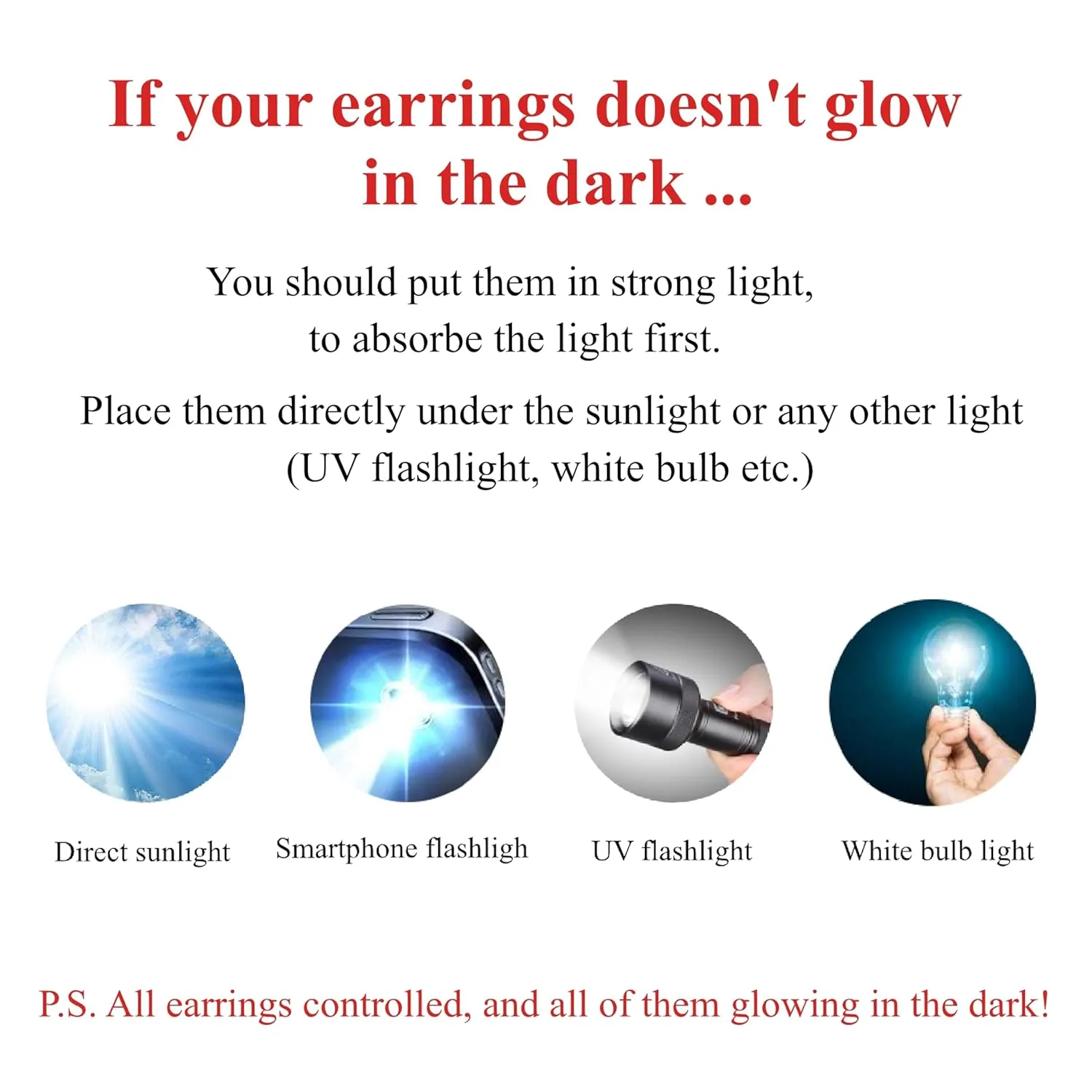 Glow in the Dark 8 mm. Triangle Stainless Steel Stud Earrings for Women, Teens and Girls, Hypoallergenic Post Earrings, Elesea Jewelry - Handmade in Italy (Yellow)
